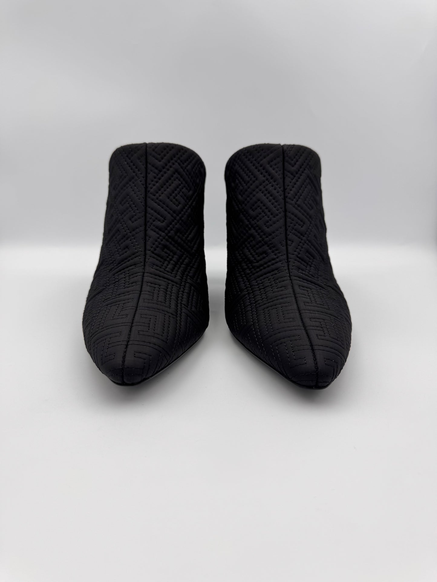 Balmain Black Ulla Monogram Quilted Mules Size 39