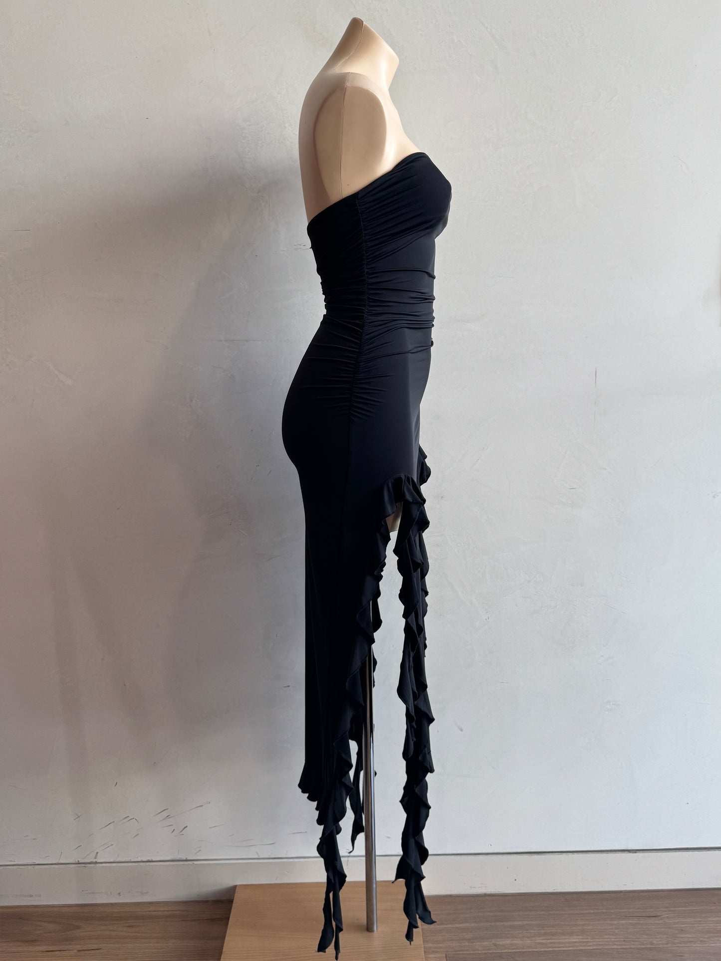 Lioness Black Strapless Dress - size S