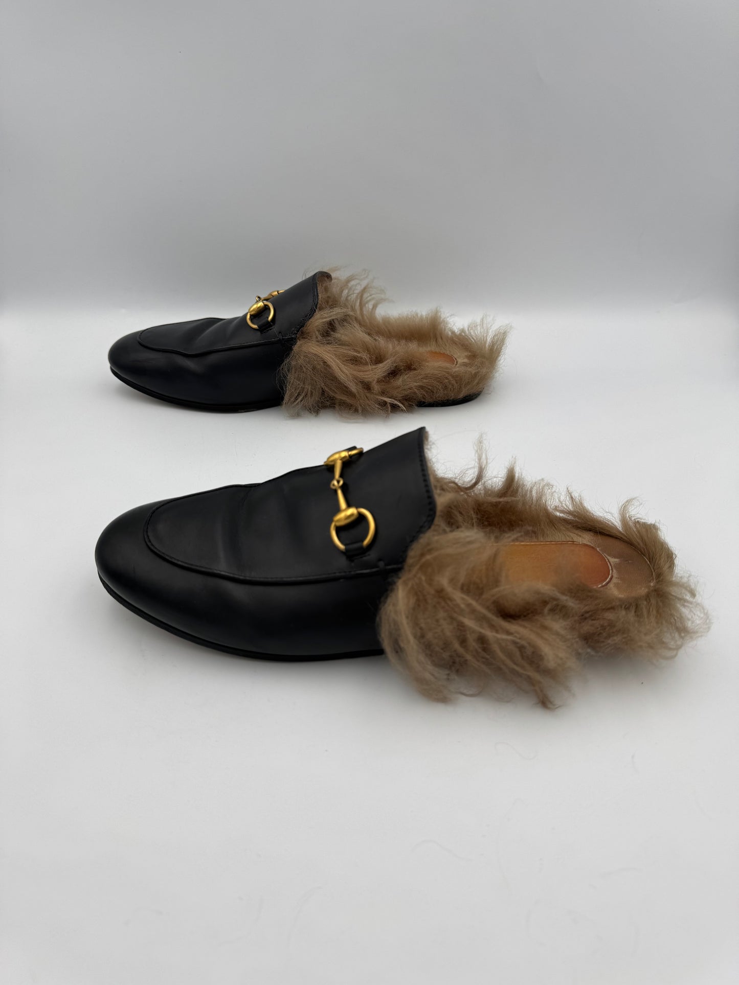 GUCCI Princetown Fur Loafers Size 37
