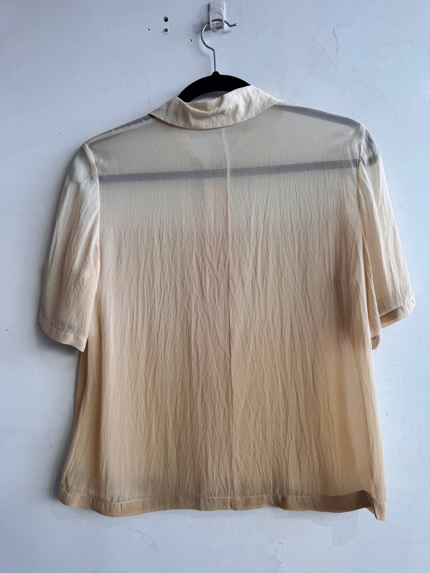 Beige Semi sheer Silk Top - size S/M
