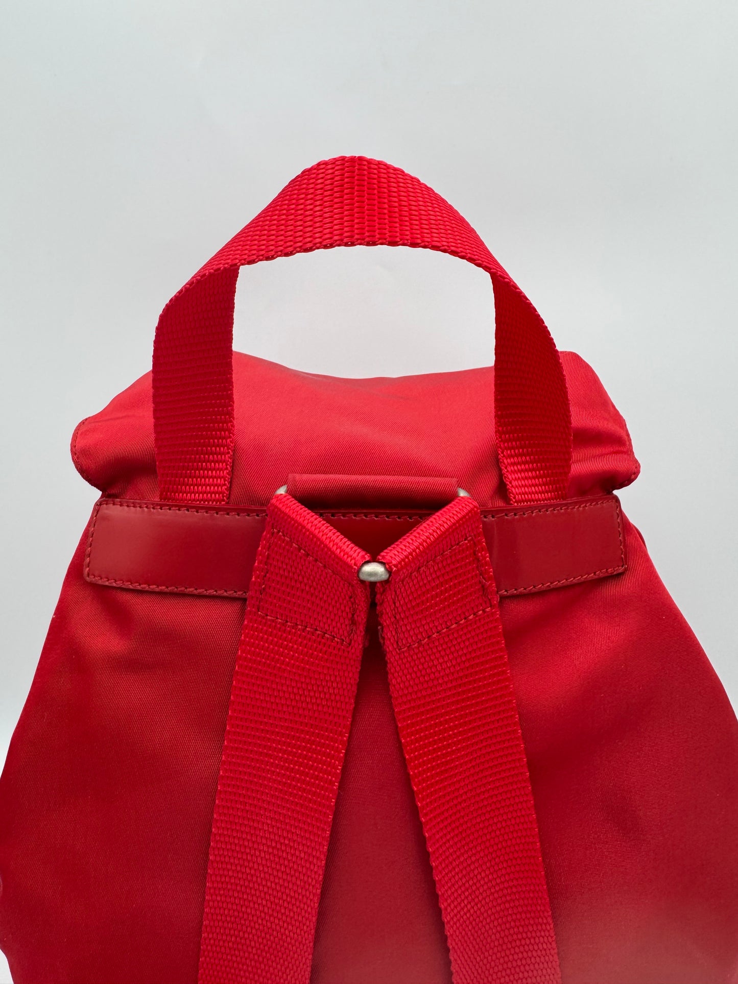 PRADA Red Vela Small Backpack