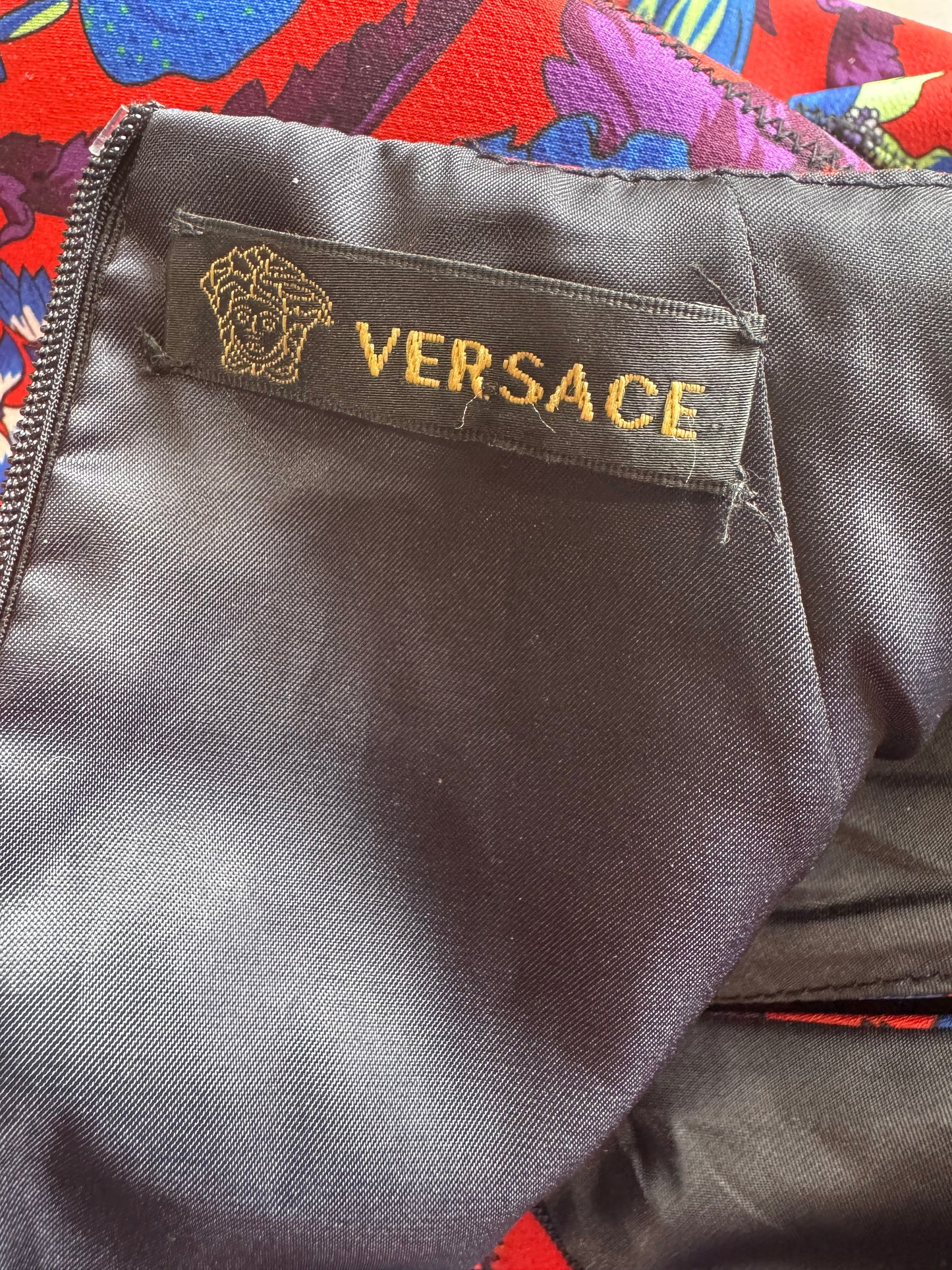 Versace multi print mini dress - size L