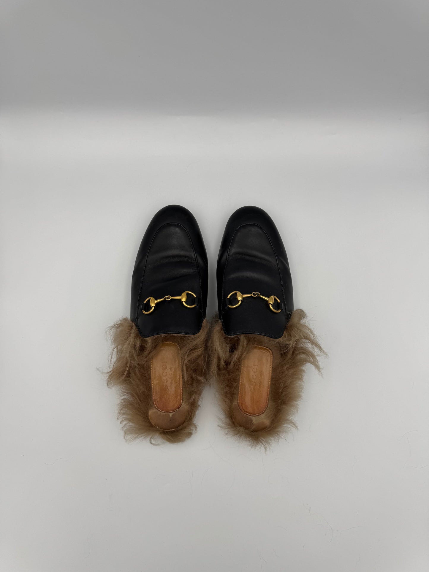 GUCCI Princetown Fur Loafers Size 37