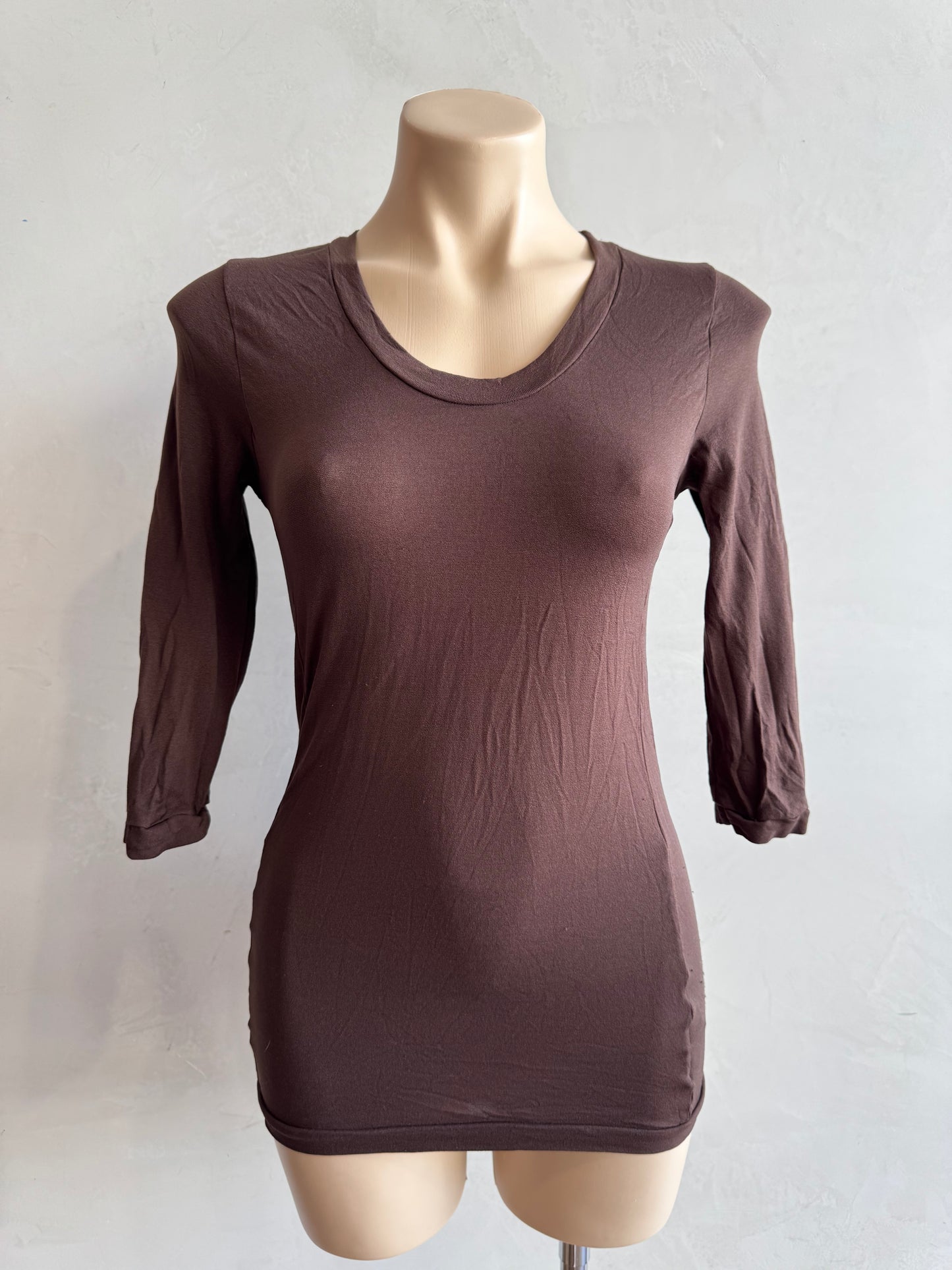 Vigorella Brown Stretch Top - size M