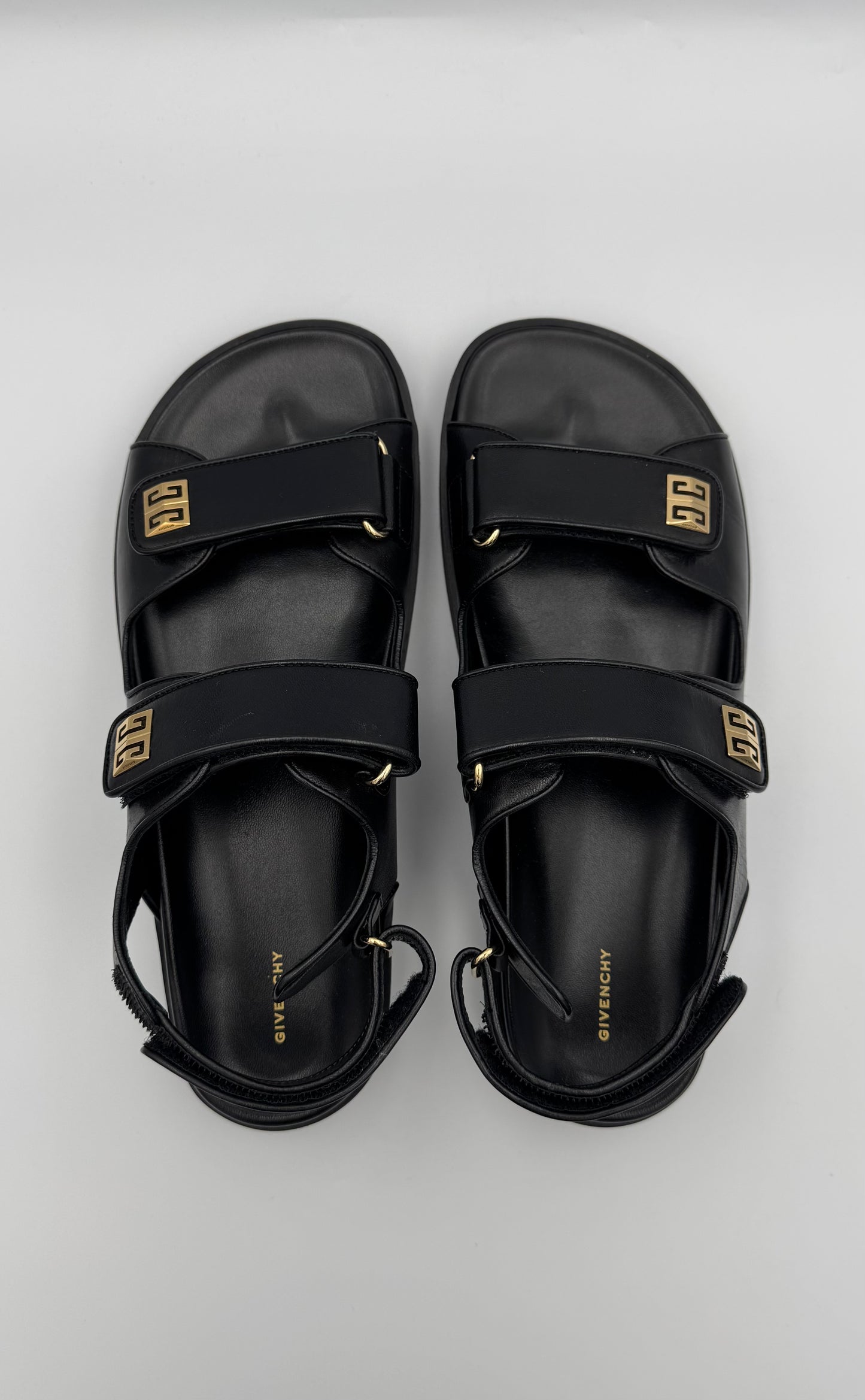 GIVENCHY Black Leather Sandals Size 40