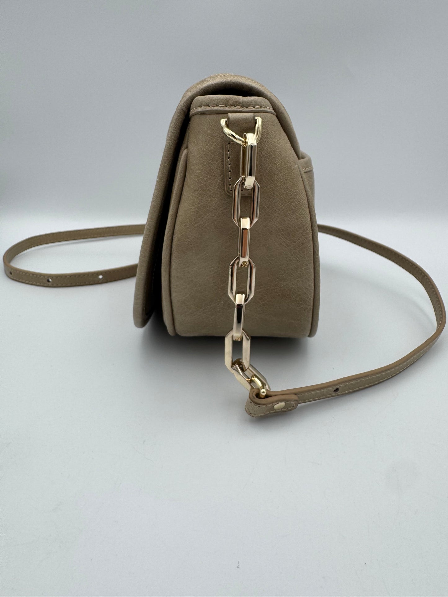 Taupe Leather Crossbody