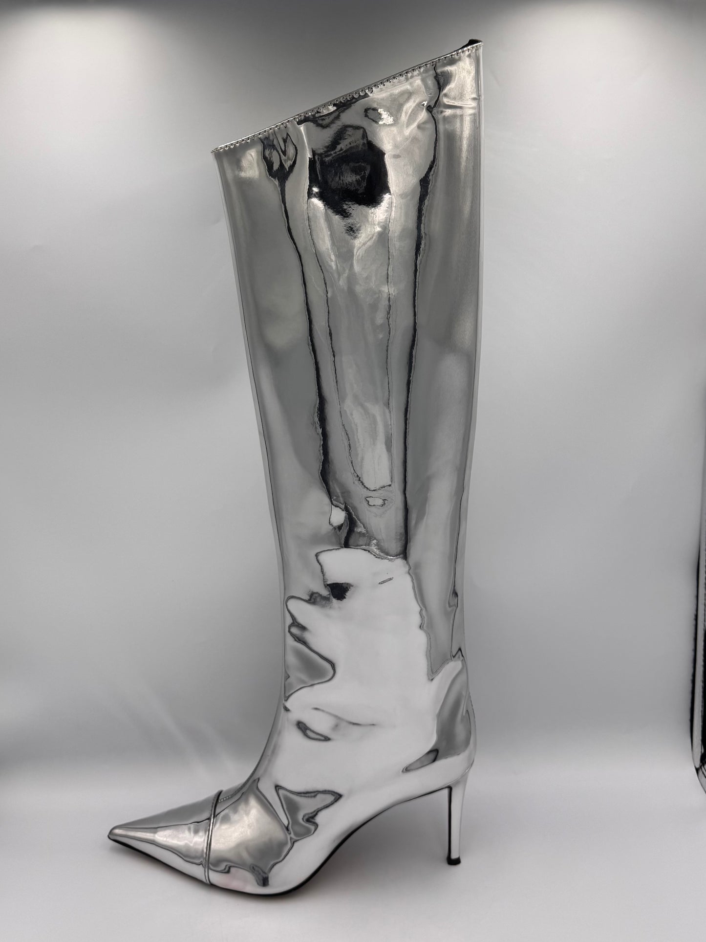 ALEXANDRE VAULTHIER Silver Knee-High Boots size 39