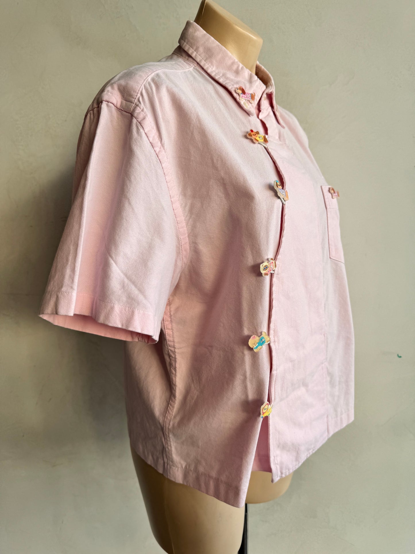 Upcycled Gap pink shirt - size L
