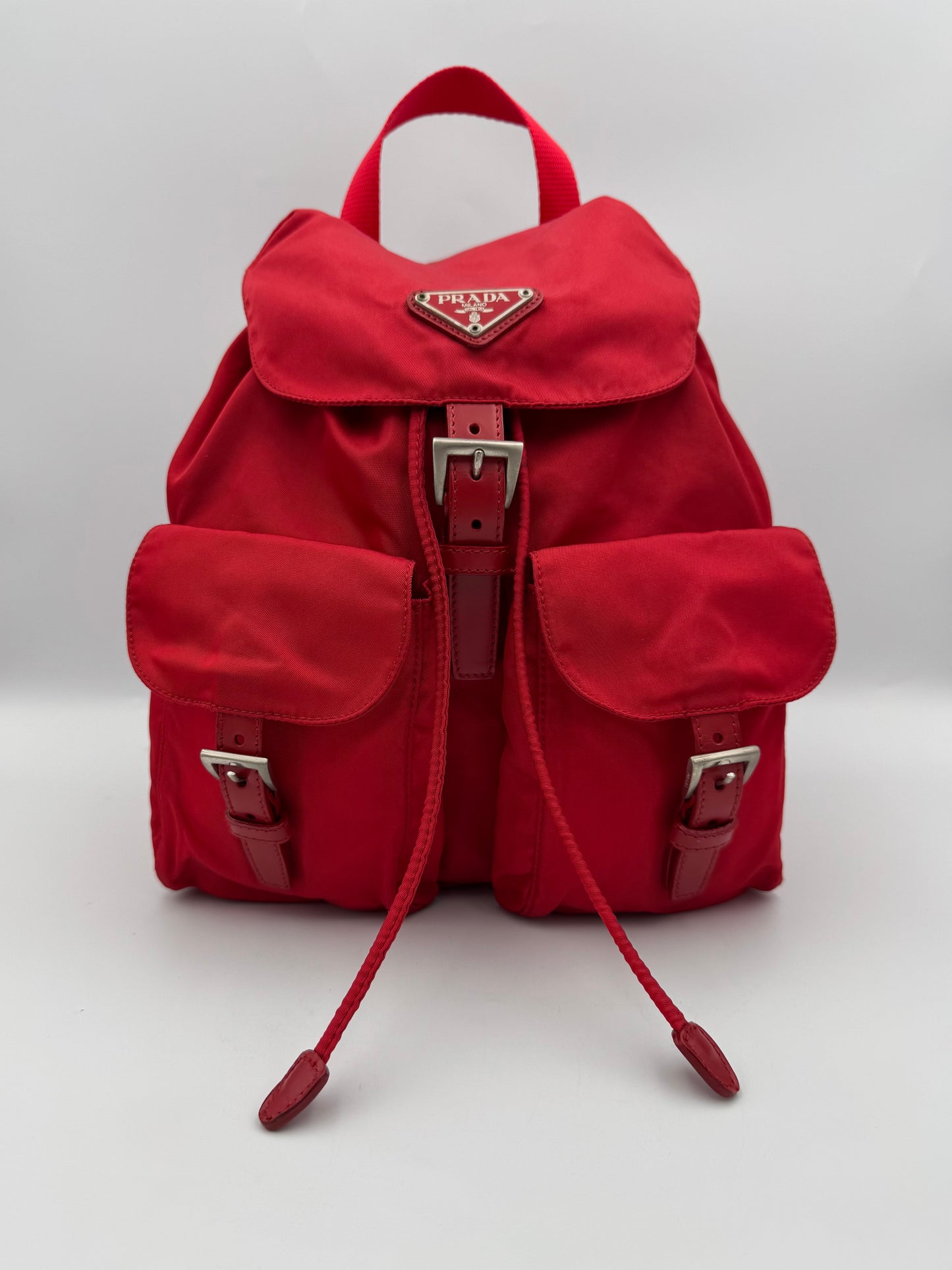 PRADA Red Vela Small Backpack