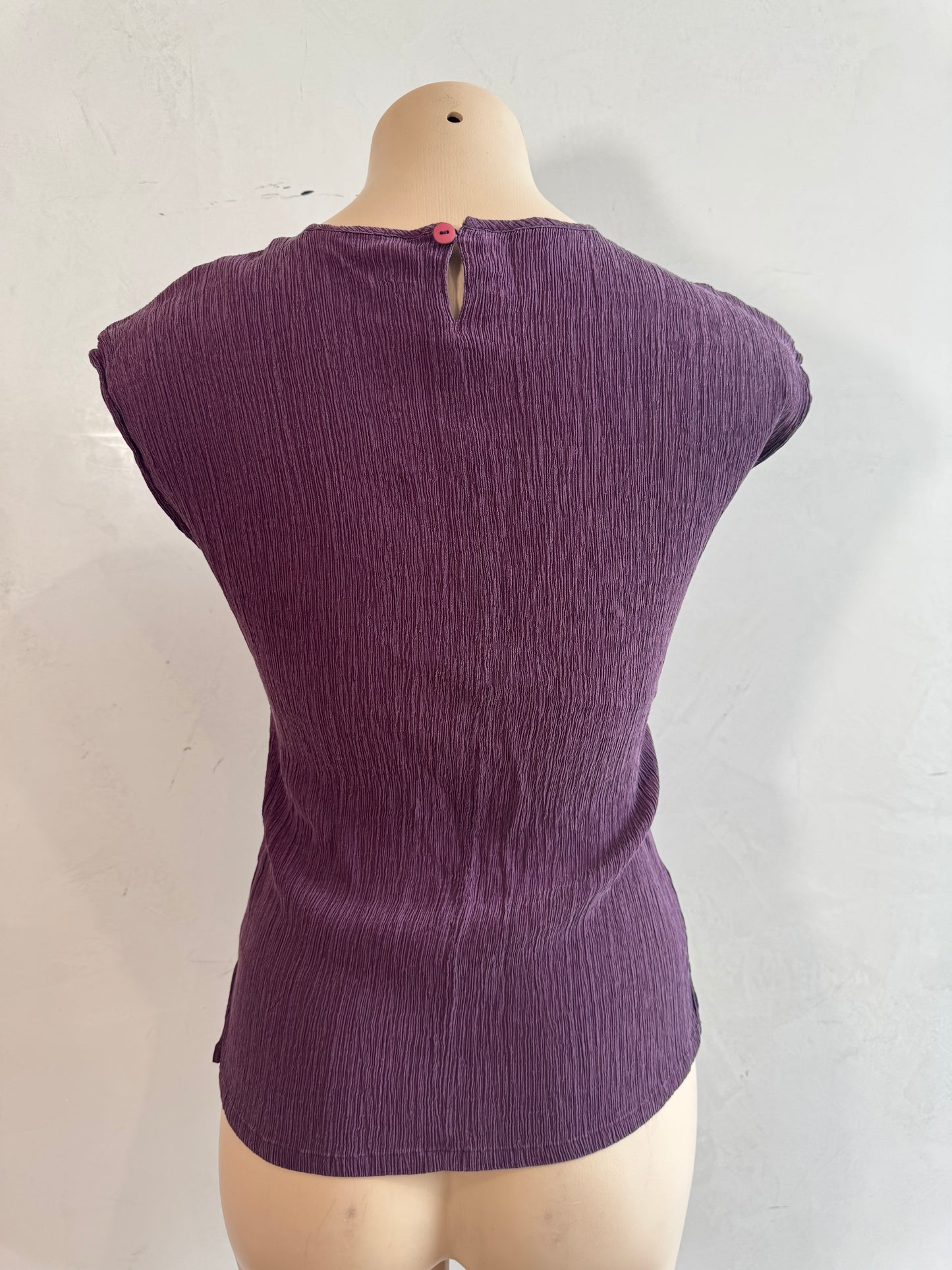 Schonmore Purple silk Crinkle Top - size S