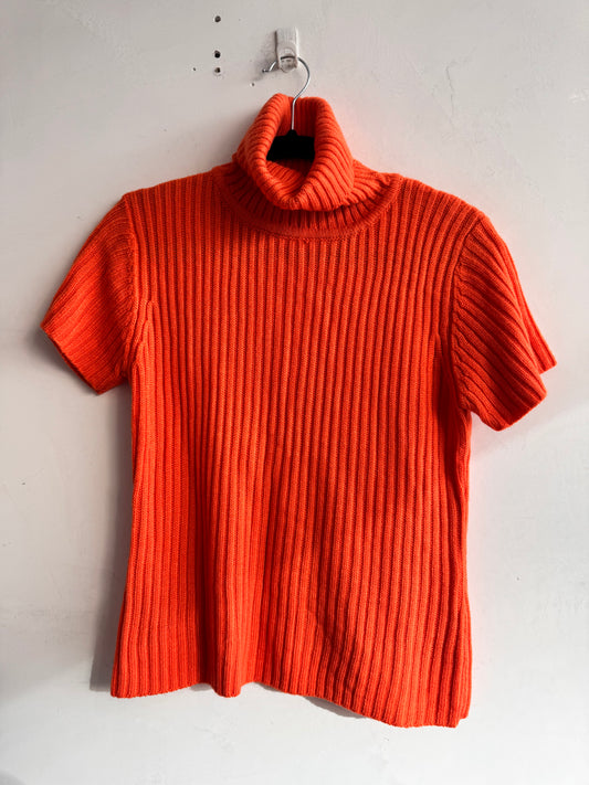 Suji Kim Orange Knit Top size S