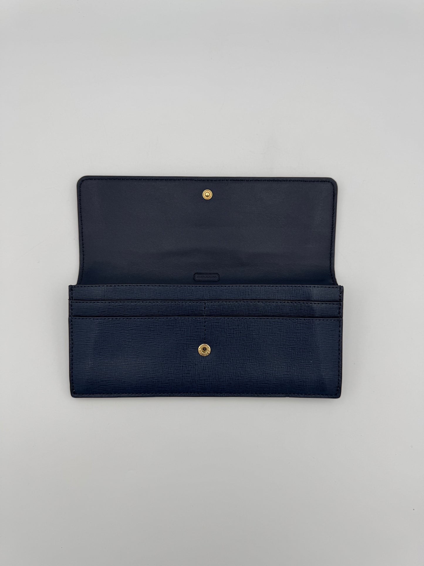 Coach Saffiano Wallet Navy