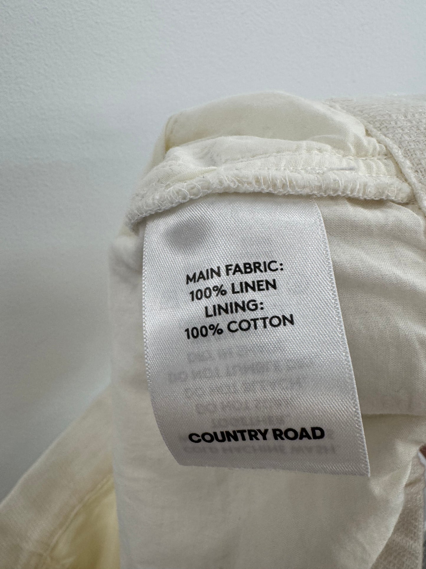 Country Road Cream Linen Pants Size 12