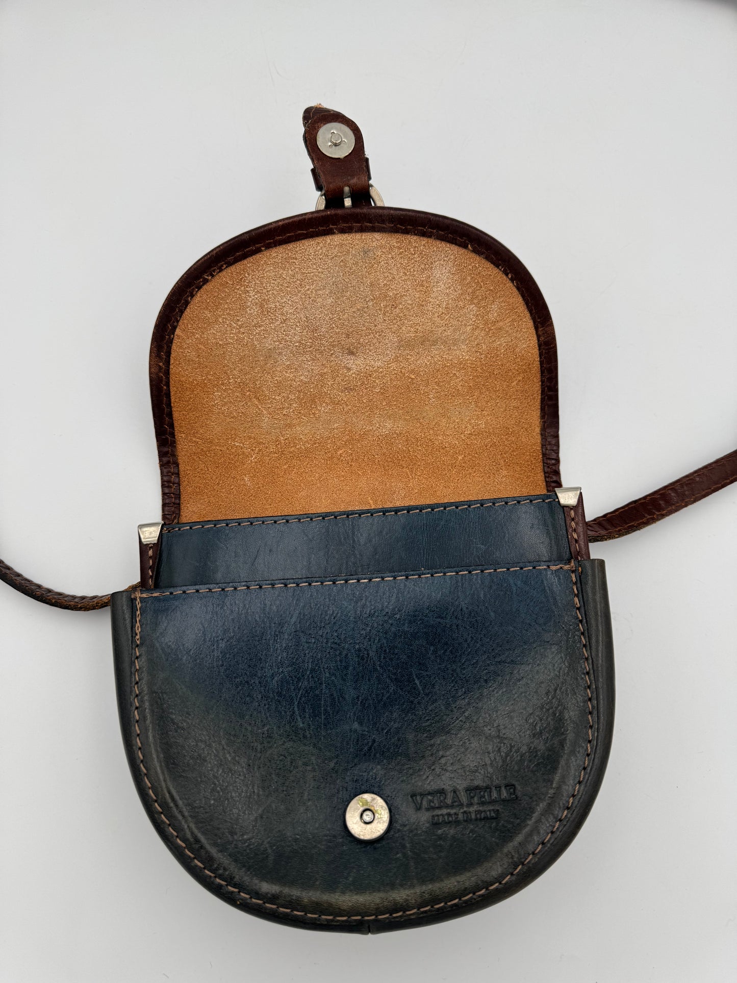Vintage Vera Pelle Teal Mini Crossbody
