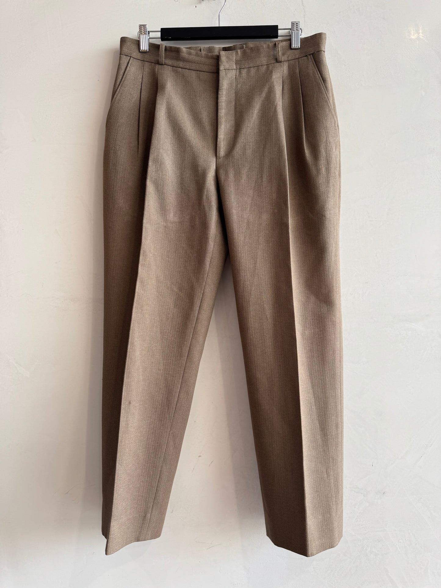 Vintage Bespoke beige pleated pants - size M