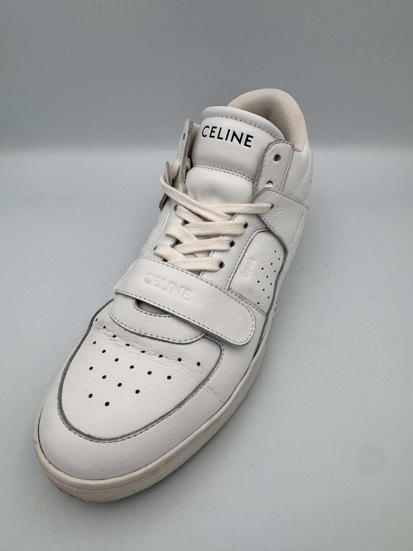 Celine White Mid Sneakers CT-02 Trainer Size 39