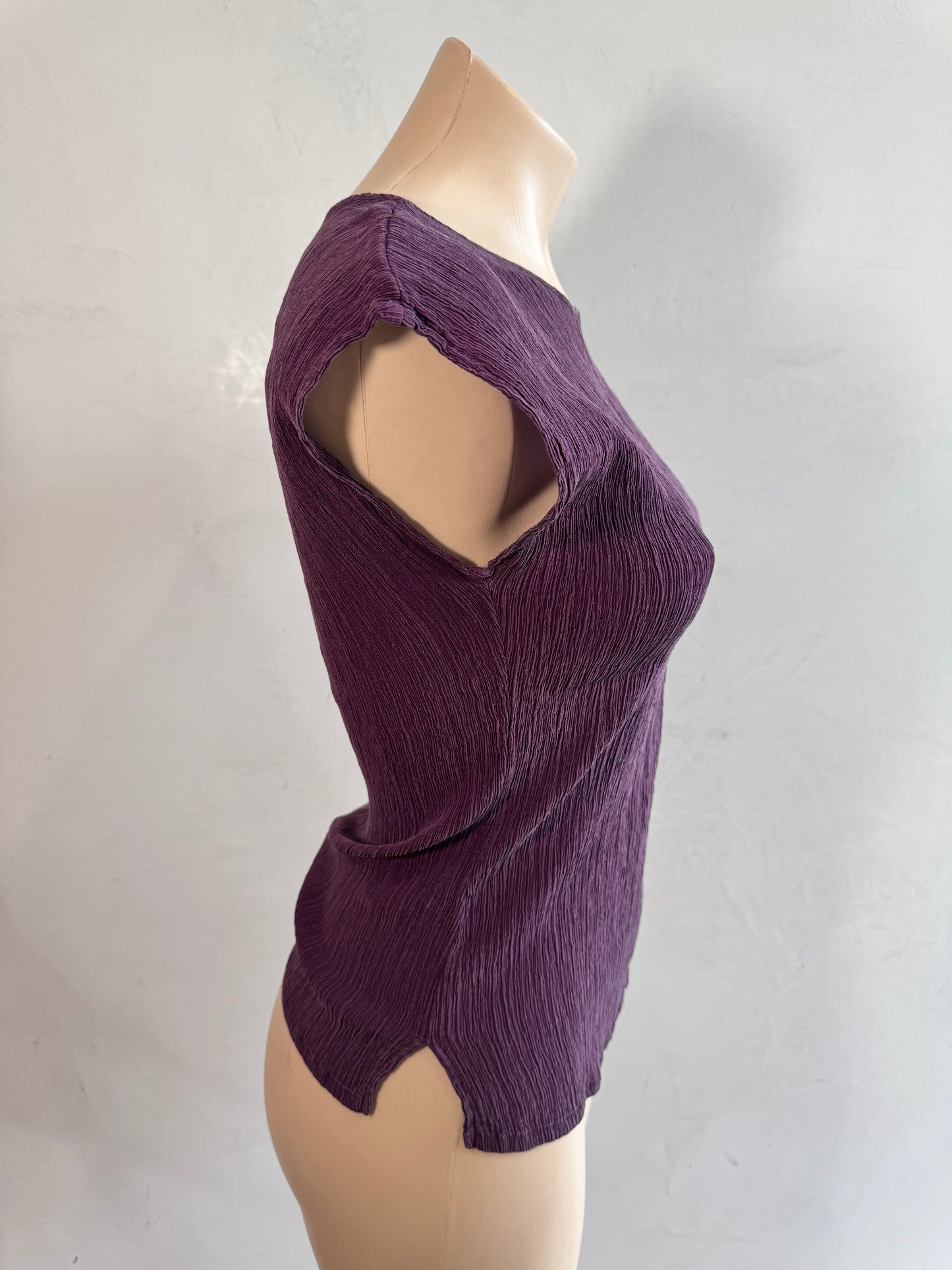 Schonmore Purple silk Crinkle Top - size S