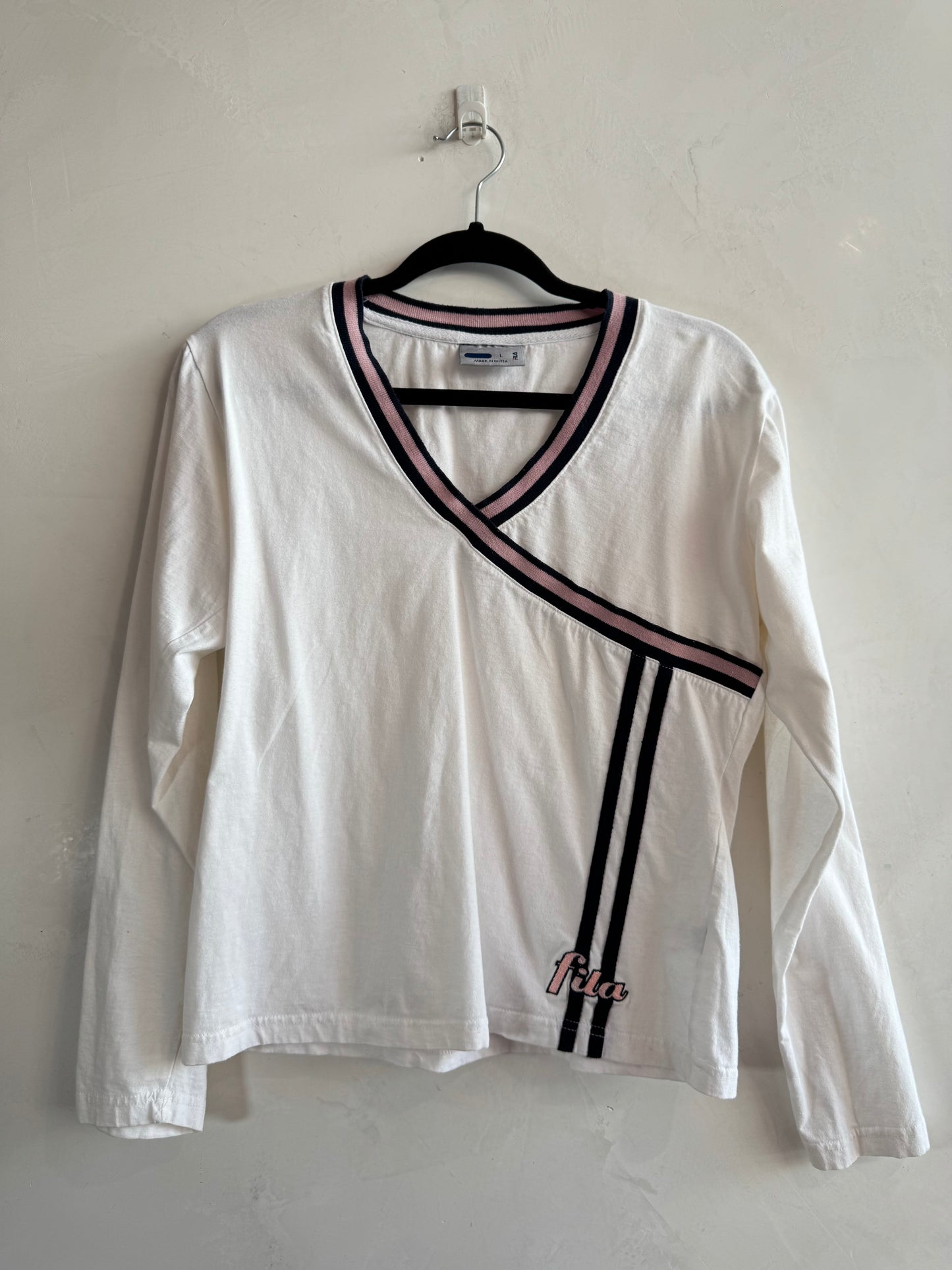 Fila long sleeve white top - size L