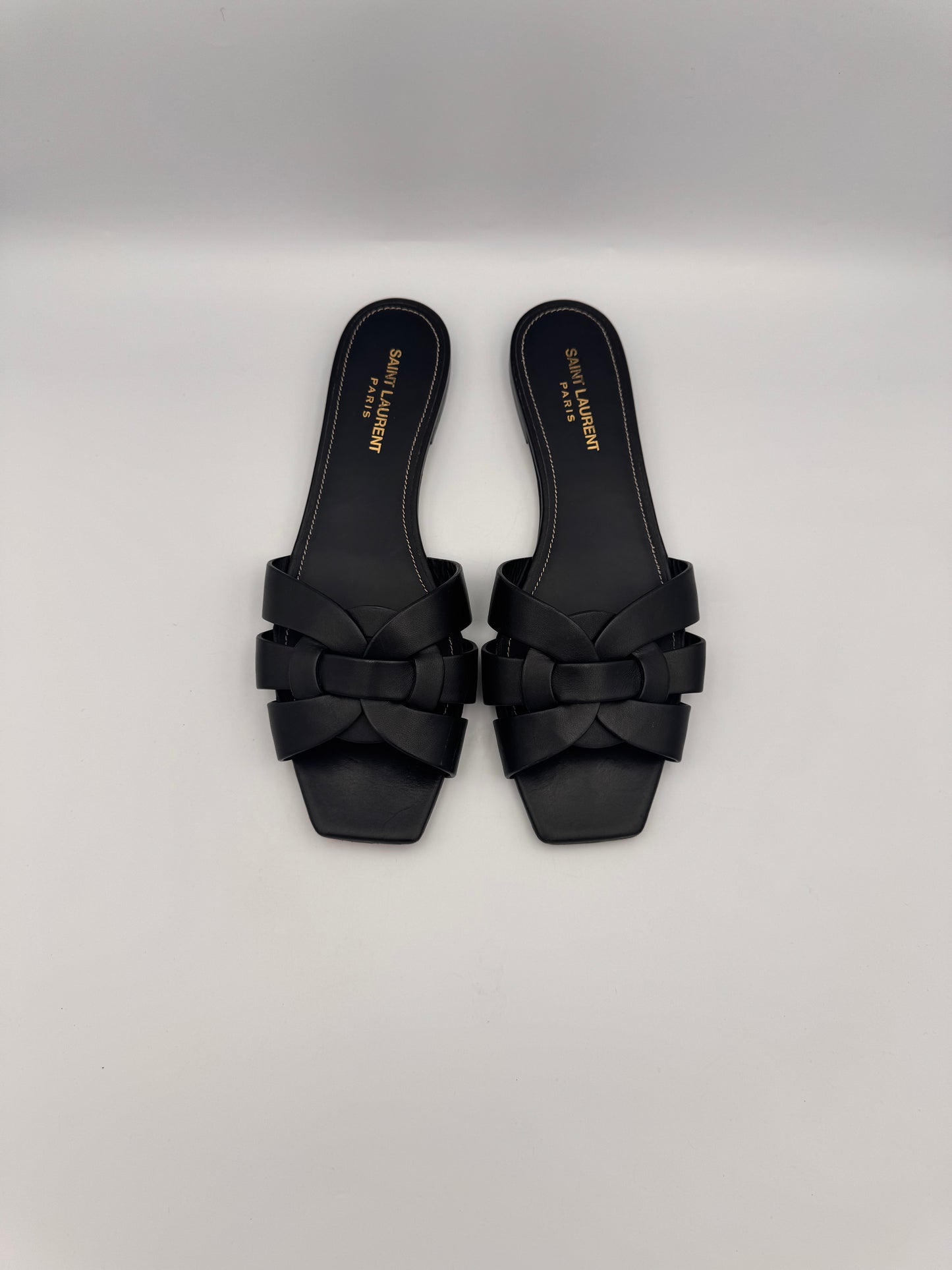 Yves Saint Laurent Black Slides Size 40
