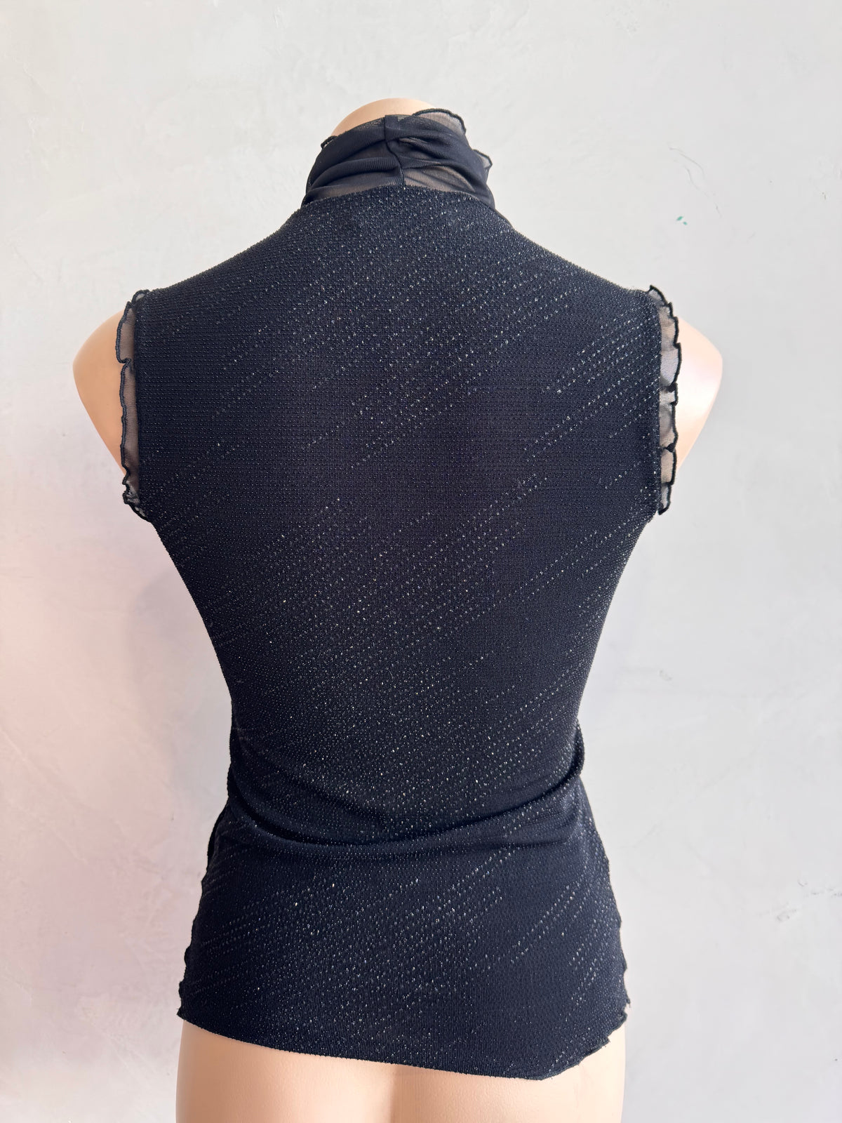 Vintage Review Black Sparkly Sleeveless Top - size 8