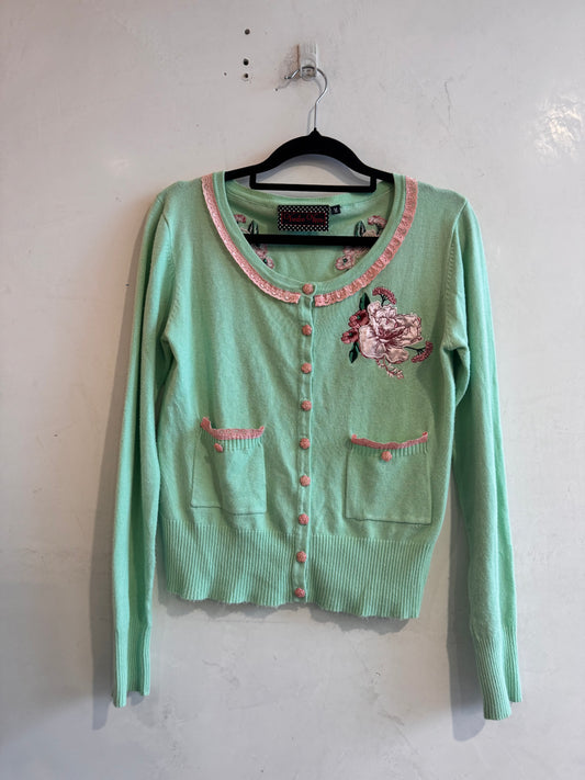 Voodoo Vixen green cardigan - size M