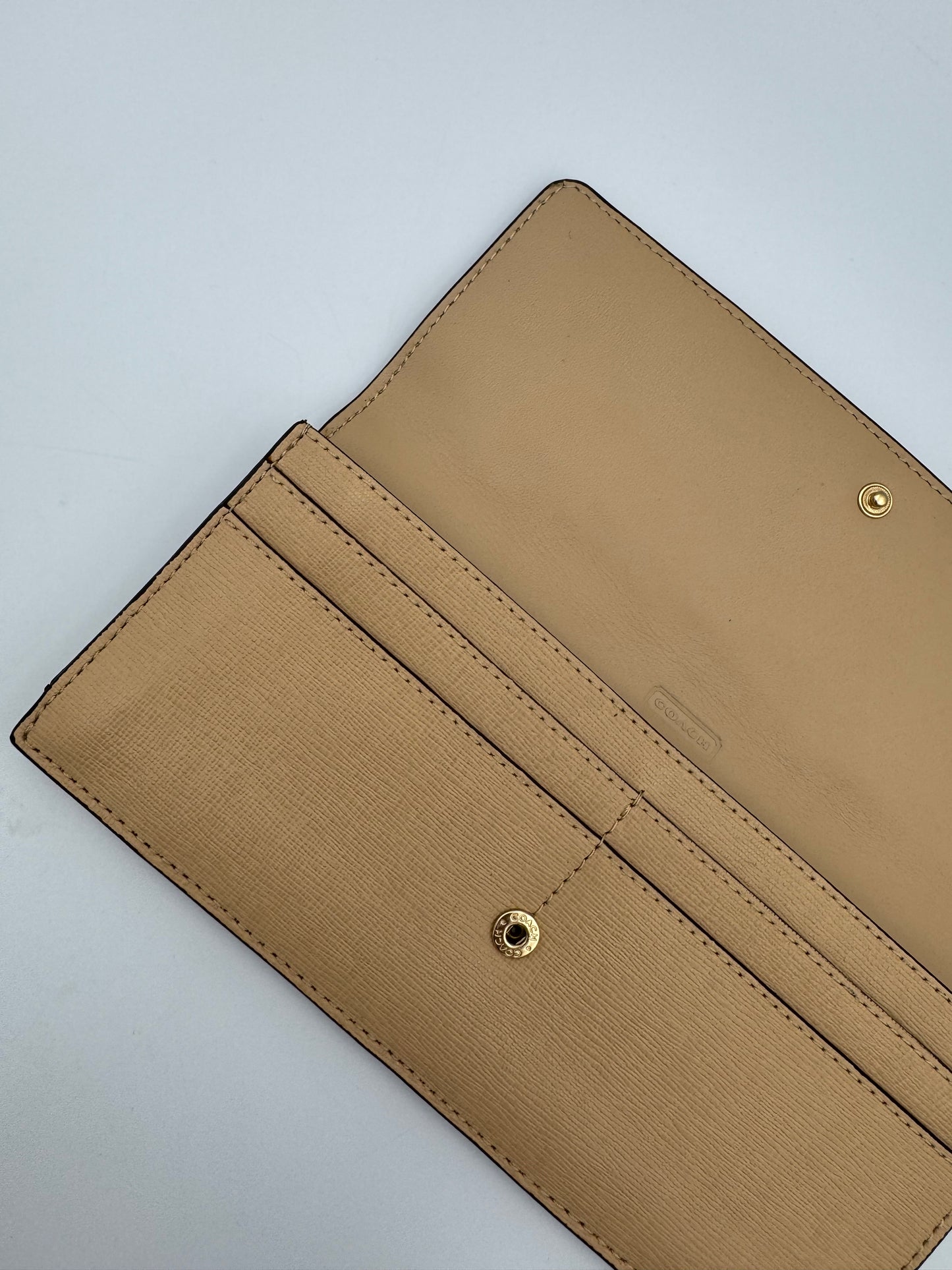 Coach Saffiano Wallet Tan