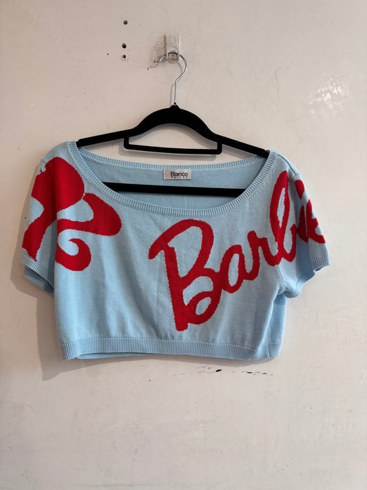 Blanco Tricot Blue Crop Barbie Top - size S