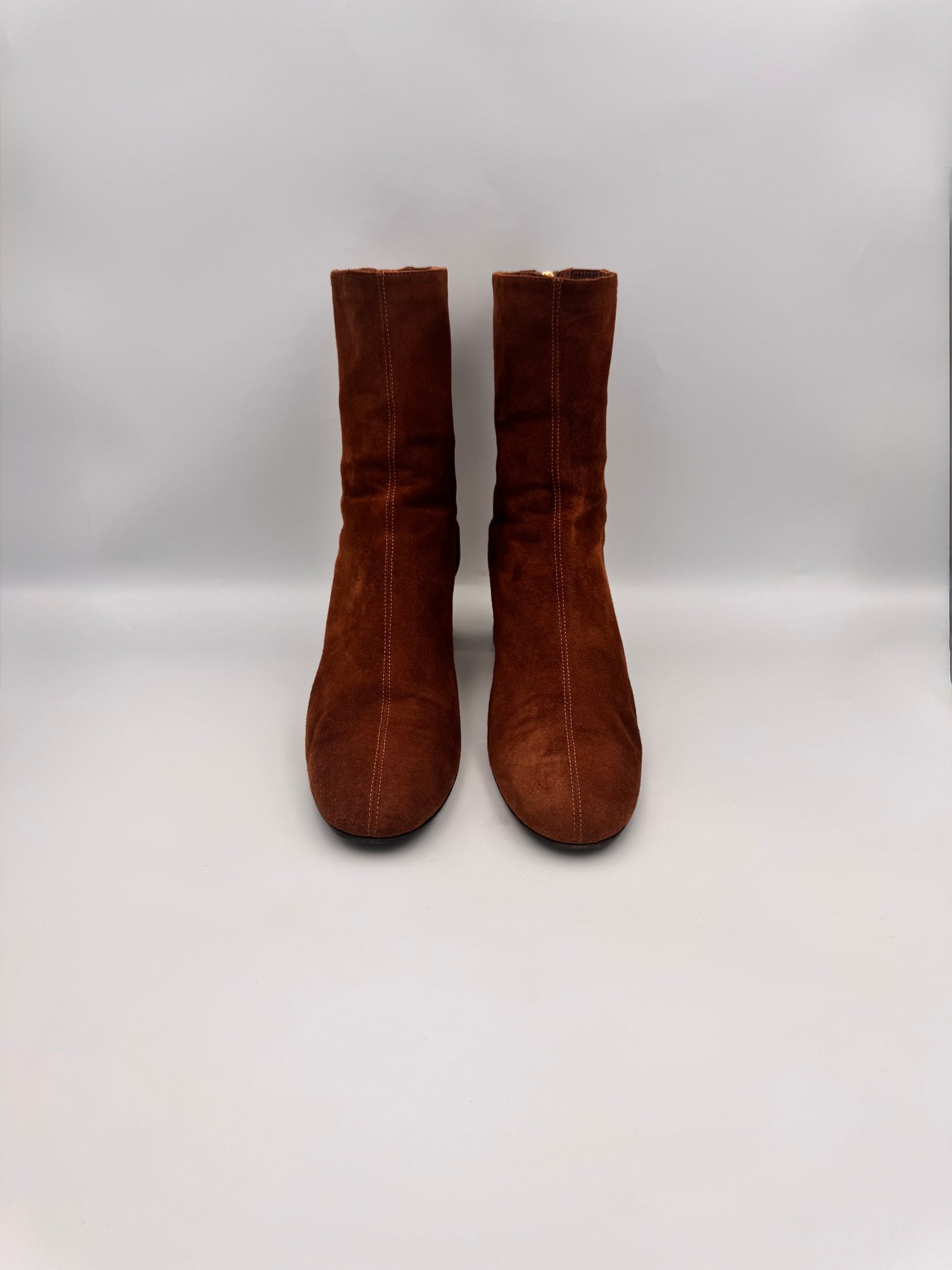 AQUAZZURA Saint Honoré Brown Suede Boots Size 38