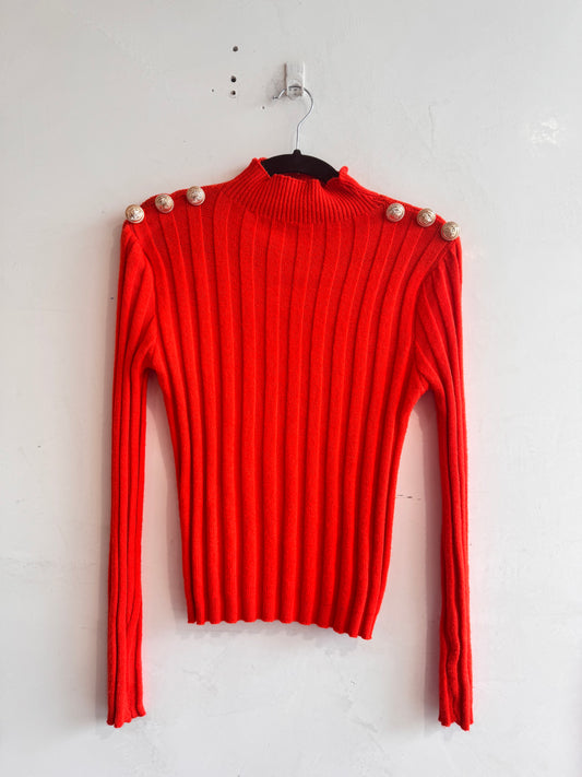 Turtleneck knit top with button details - Size S