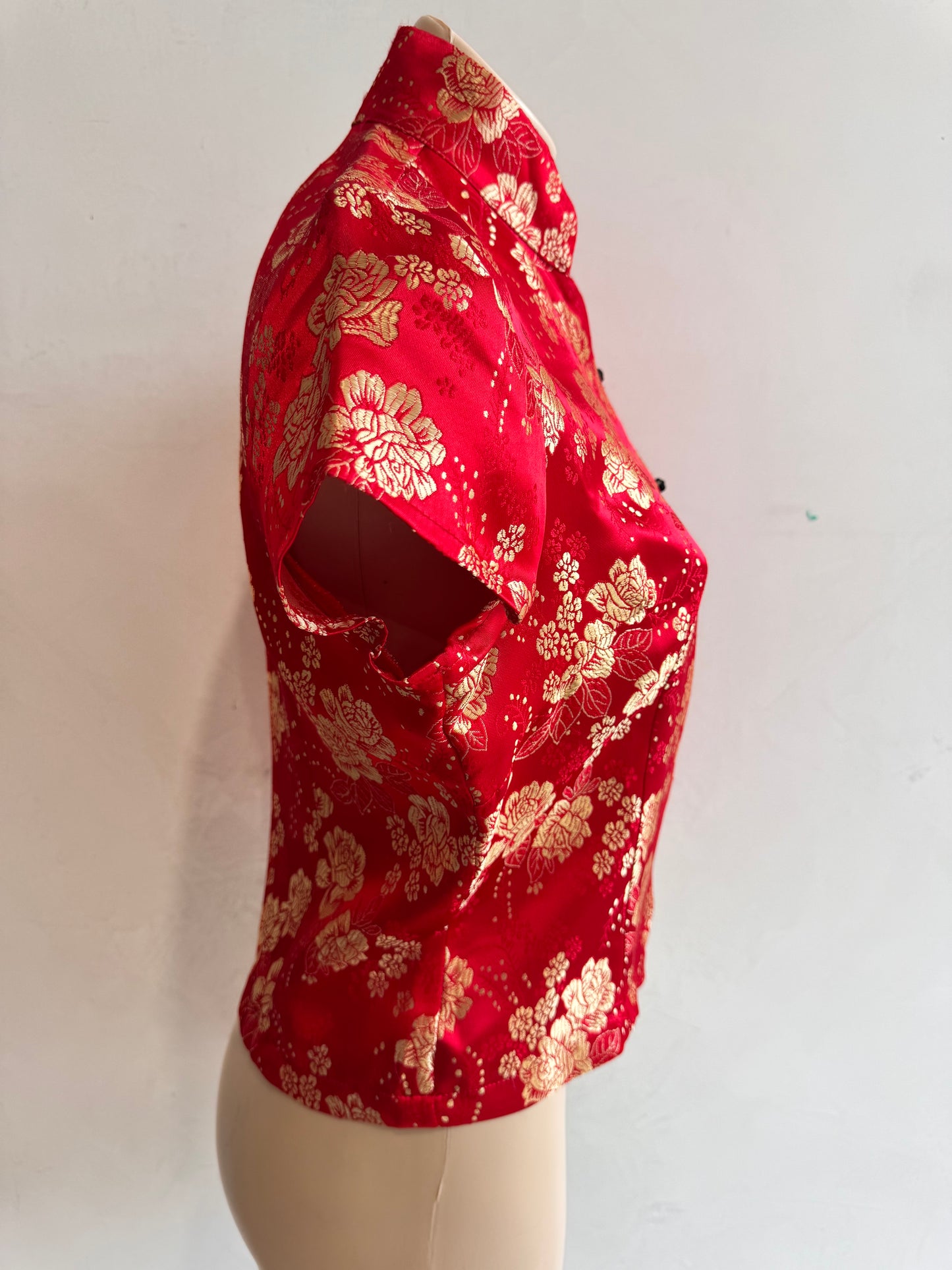 Vintage Kamikaze Red Mandarin Top - size 14