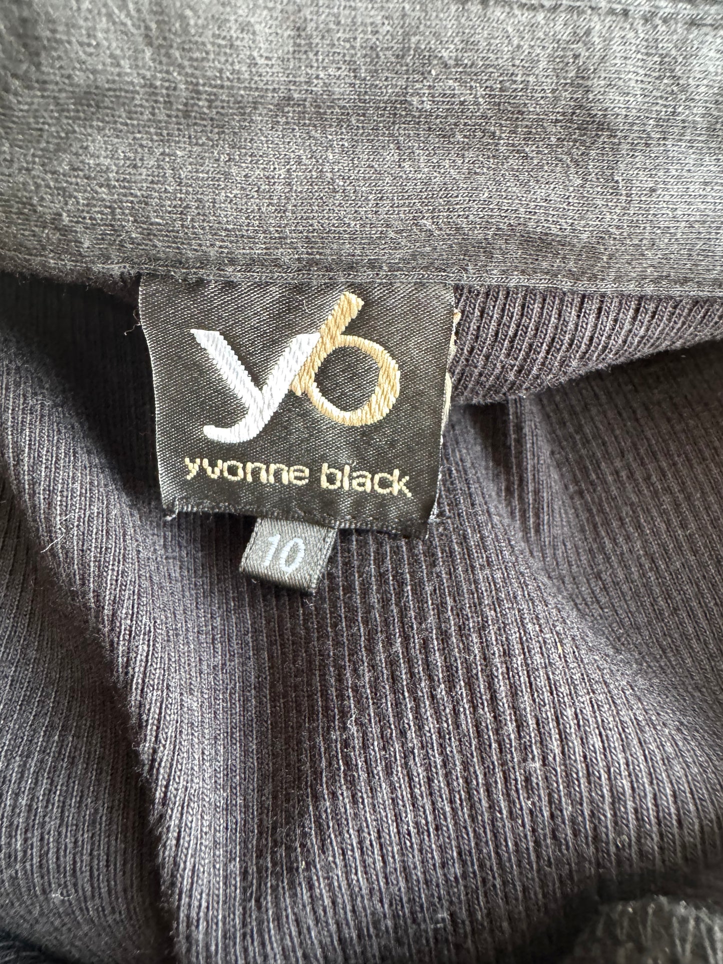 Yvonne Black polo top - size 10