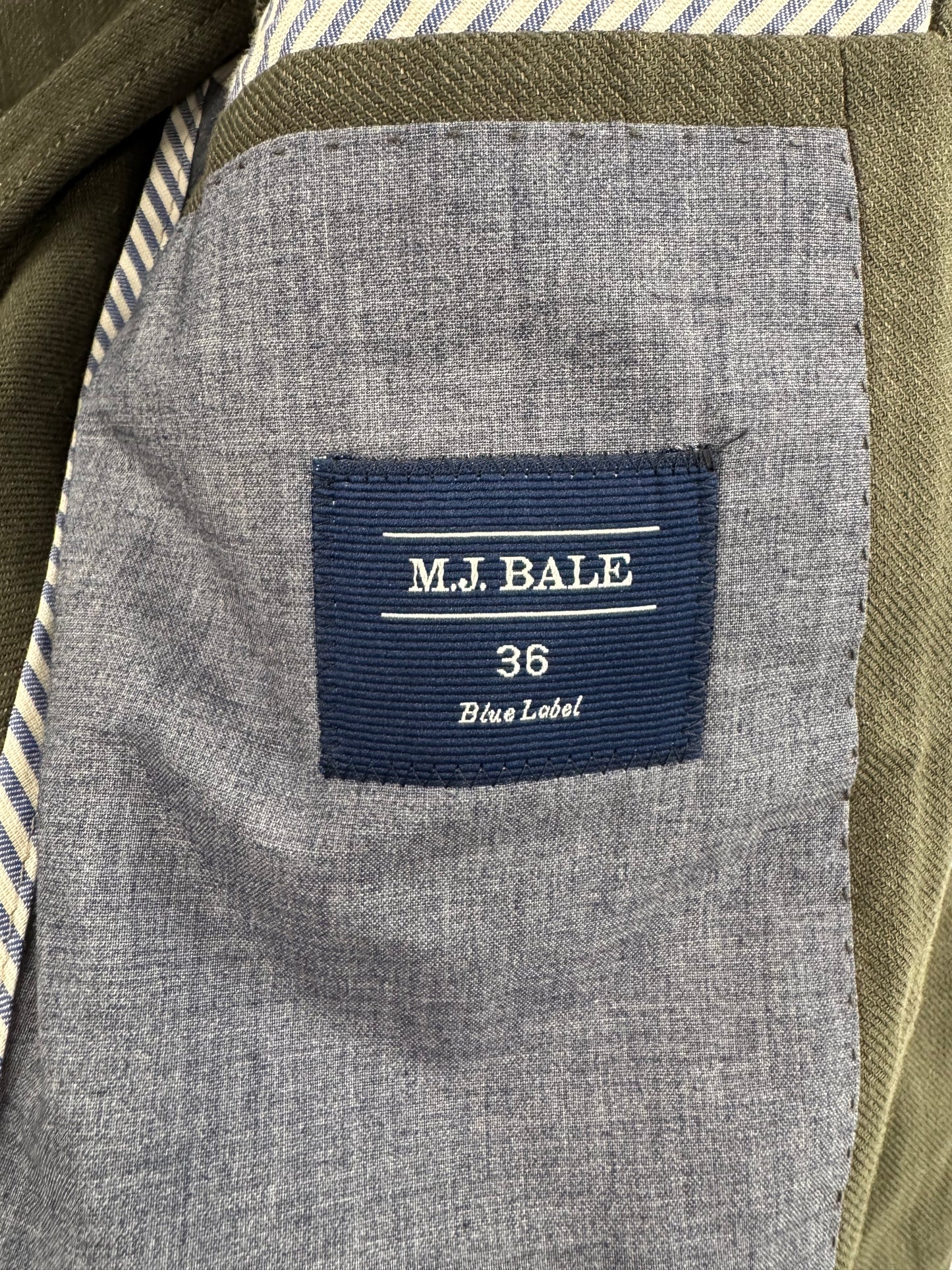 MJ Bale Olive Linen Blazer - Size 36