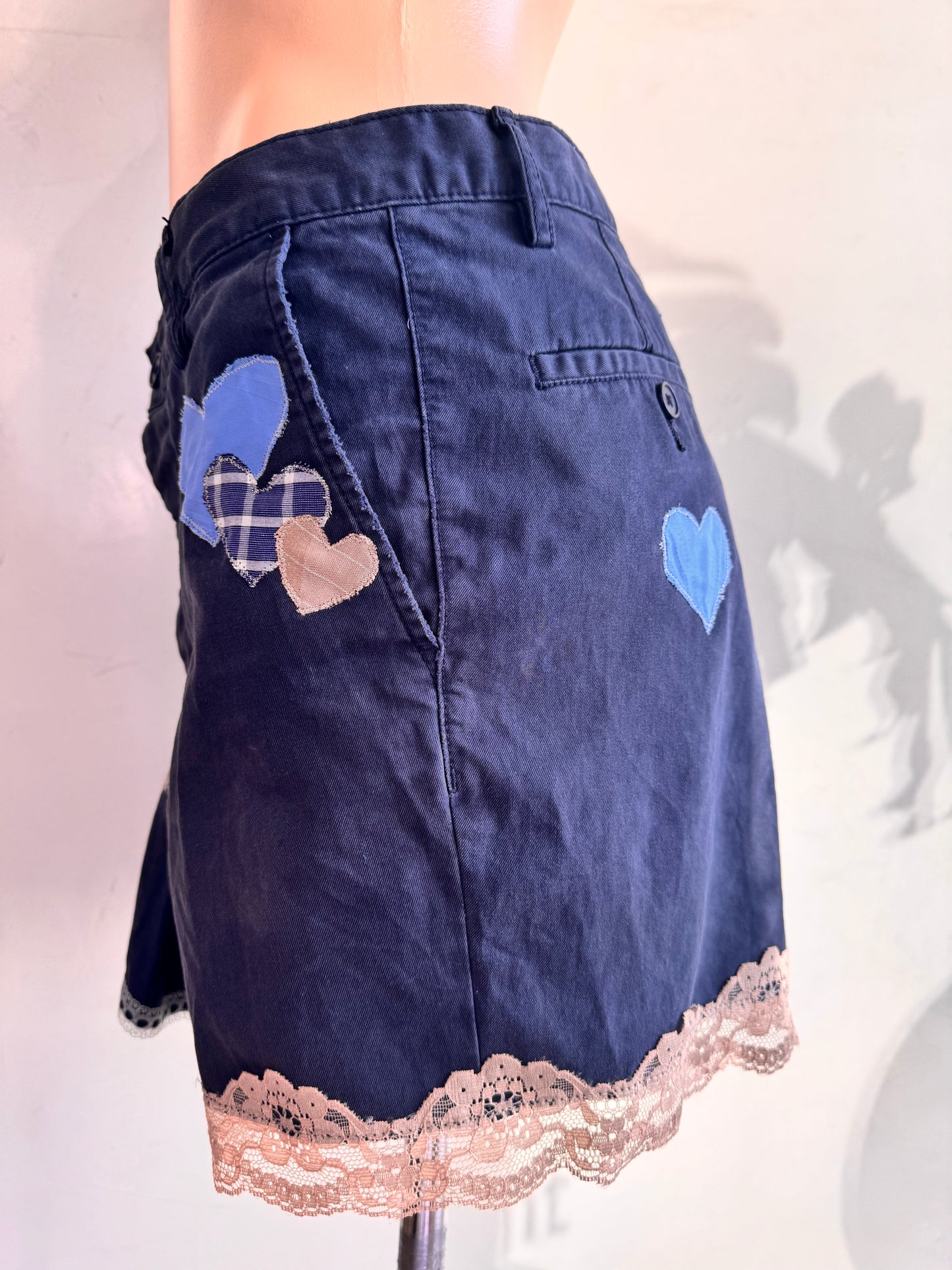 Upcycled H&M Navy Skirt - size 14