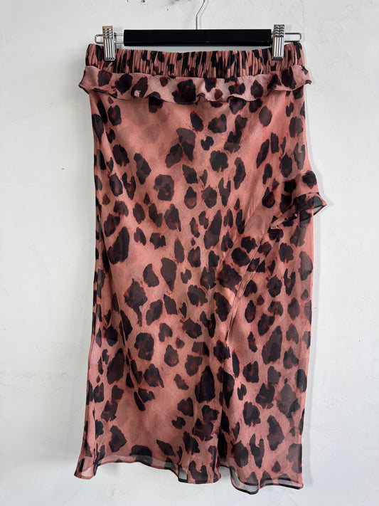 Christopher Besber Leopard Skirt - size 10