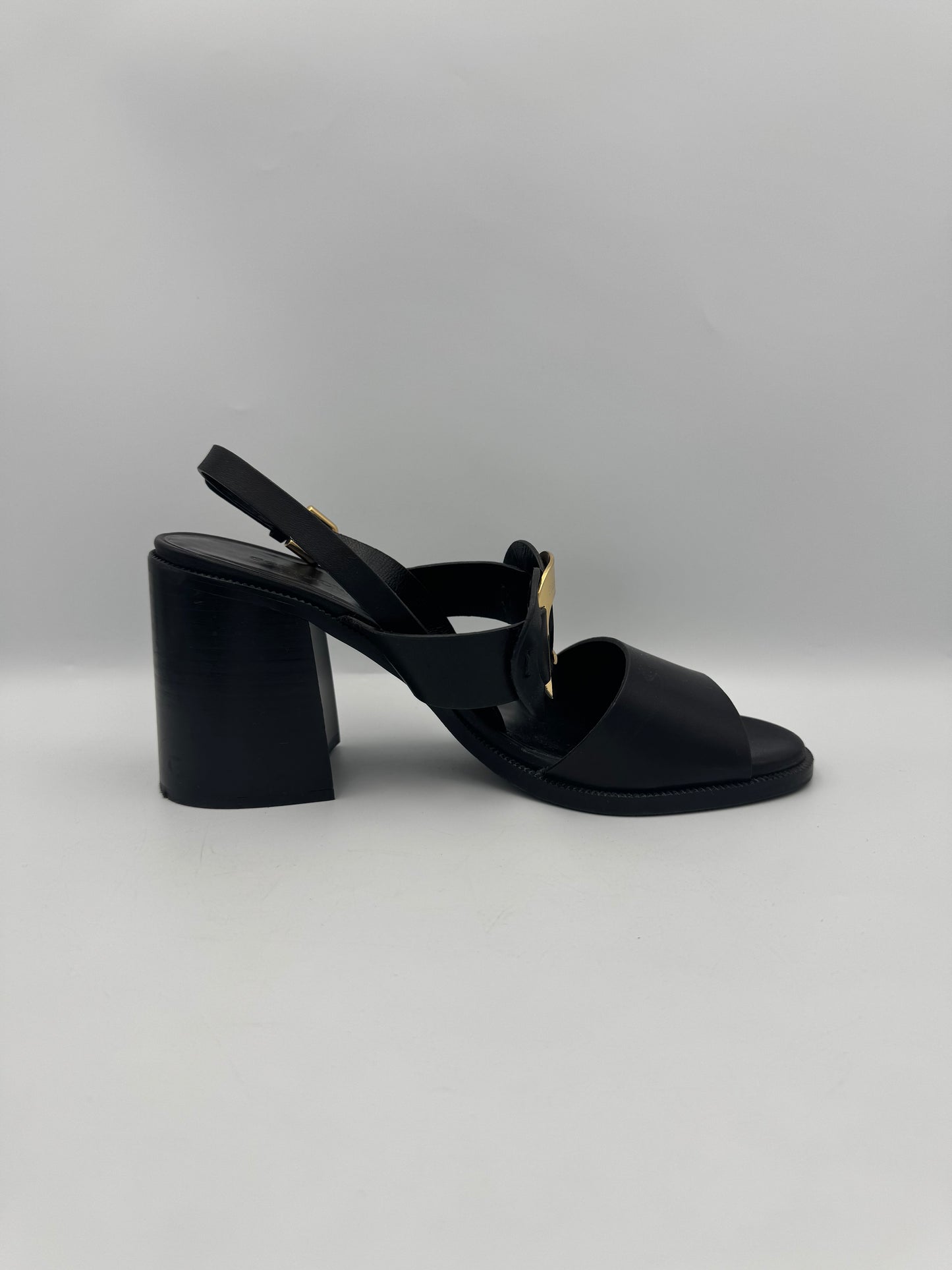 See By Chloe Chunky Black/Gold Heel Size 40