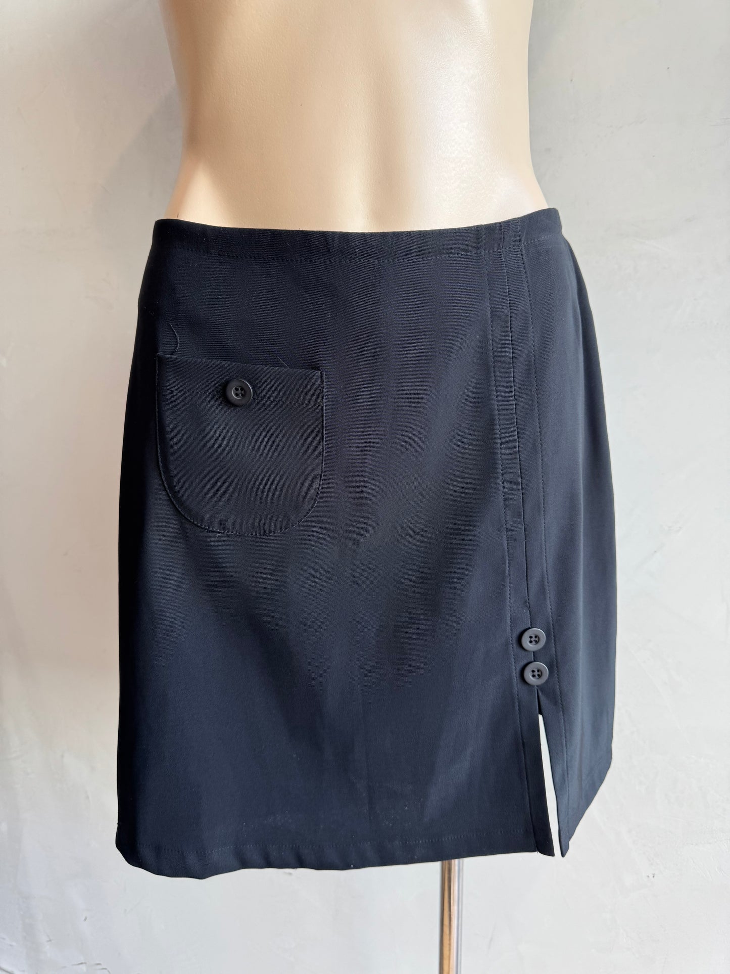 TNT Black mini skirt with side slit- size 12