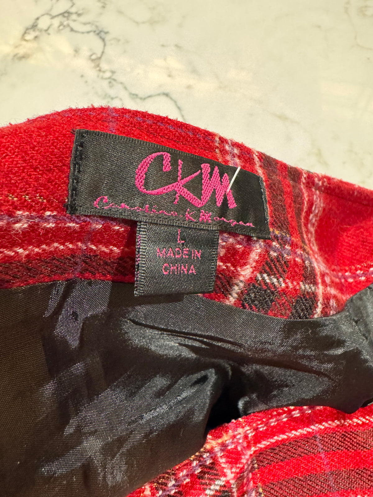 CKM Rad Plaid Pleated Skirt - size L