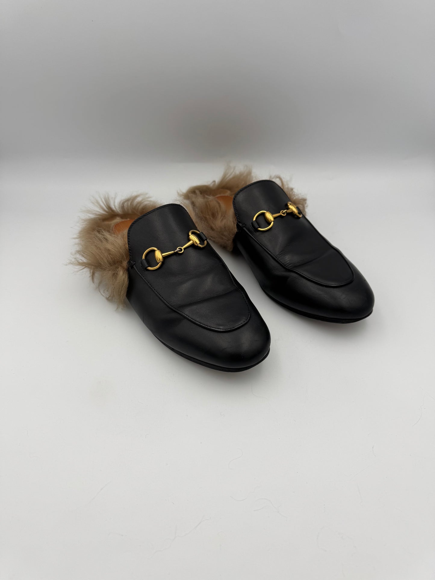 GUCCI Princetown Fur Loafers Size 37