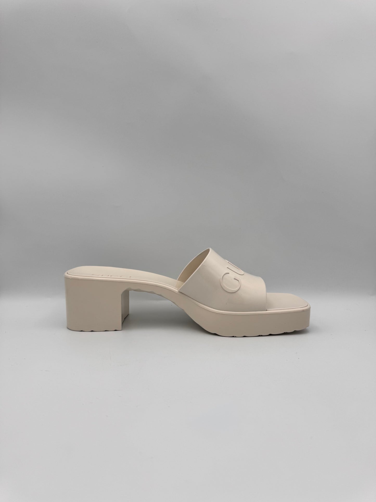 GUCCI Rubber Platform Sandals Size 39
