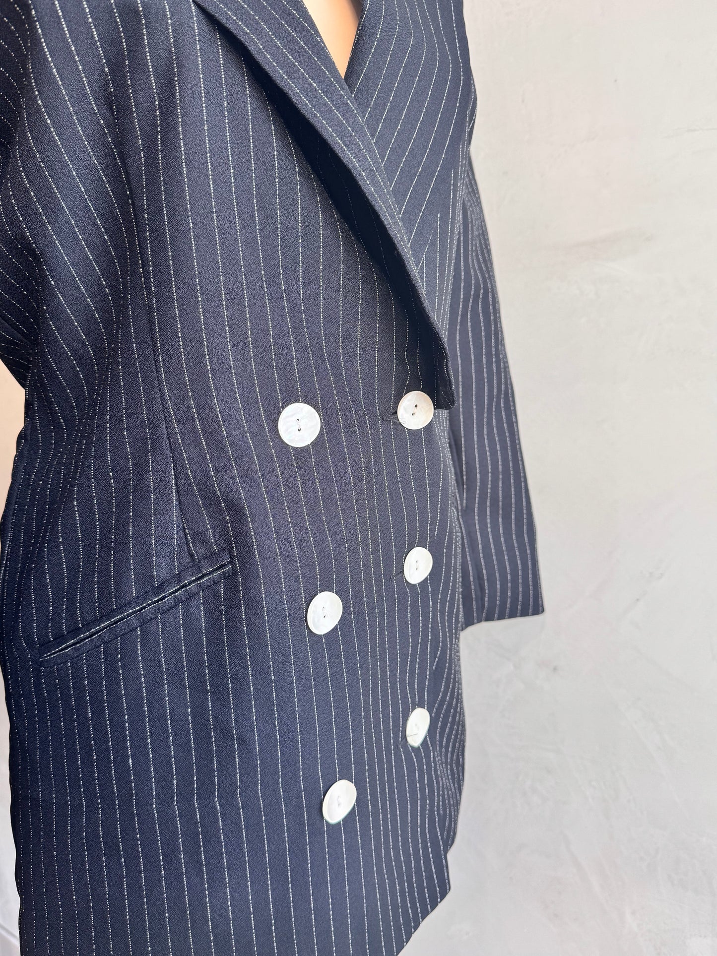 Vintage Ricki Reneeblack pinstriped blazer - size 10