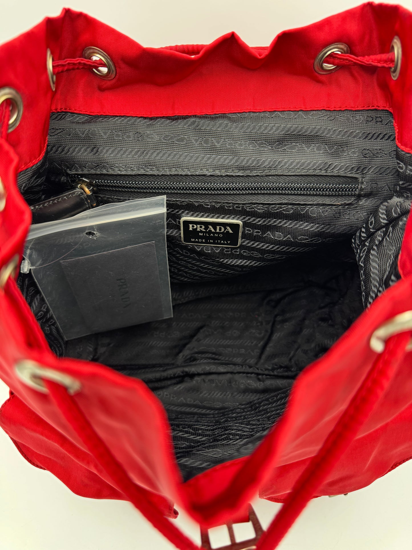 PRADA Red Vela Small Backpack