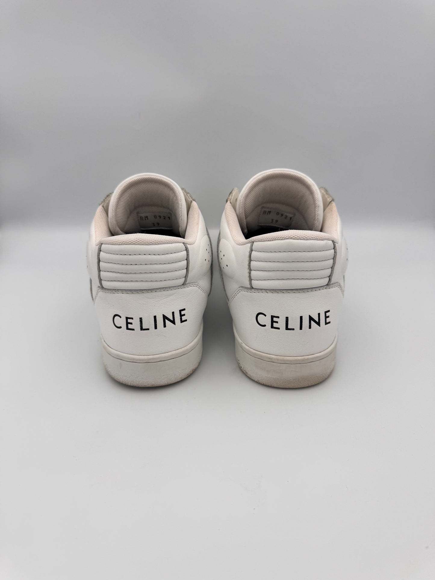 Celine White Mid Sneakers CT-02 Trainer Size 39