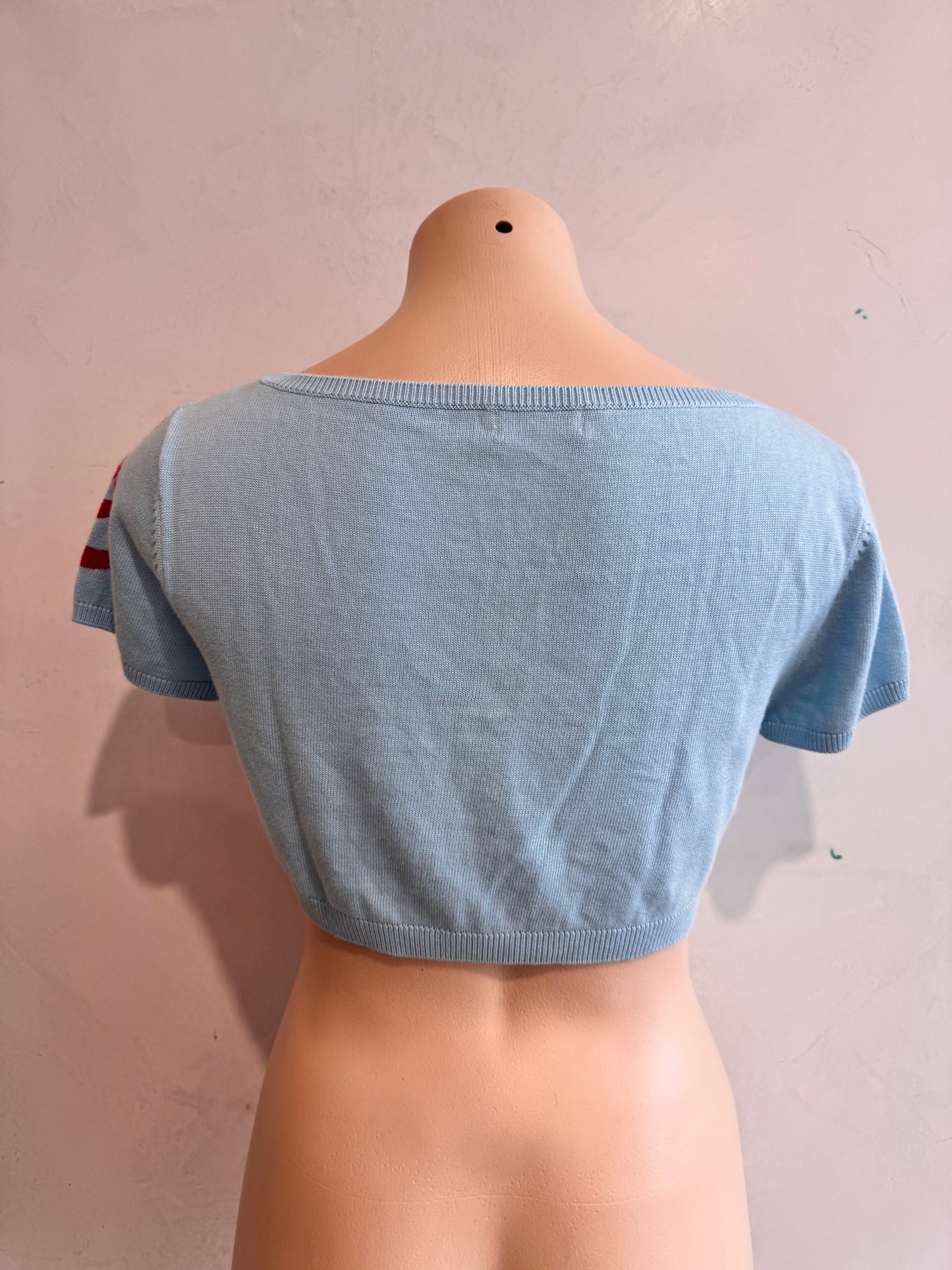 Blanco Tricot Blue Crop Barbie Top - size S
