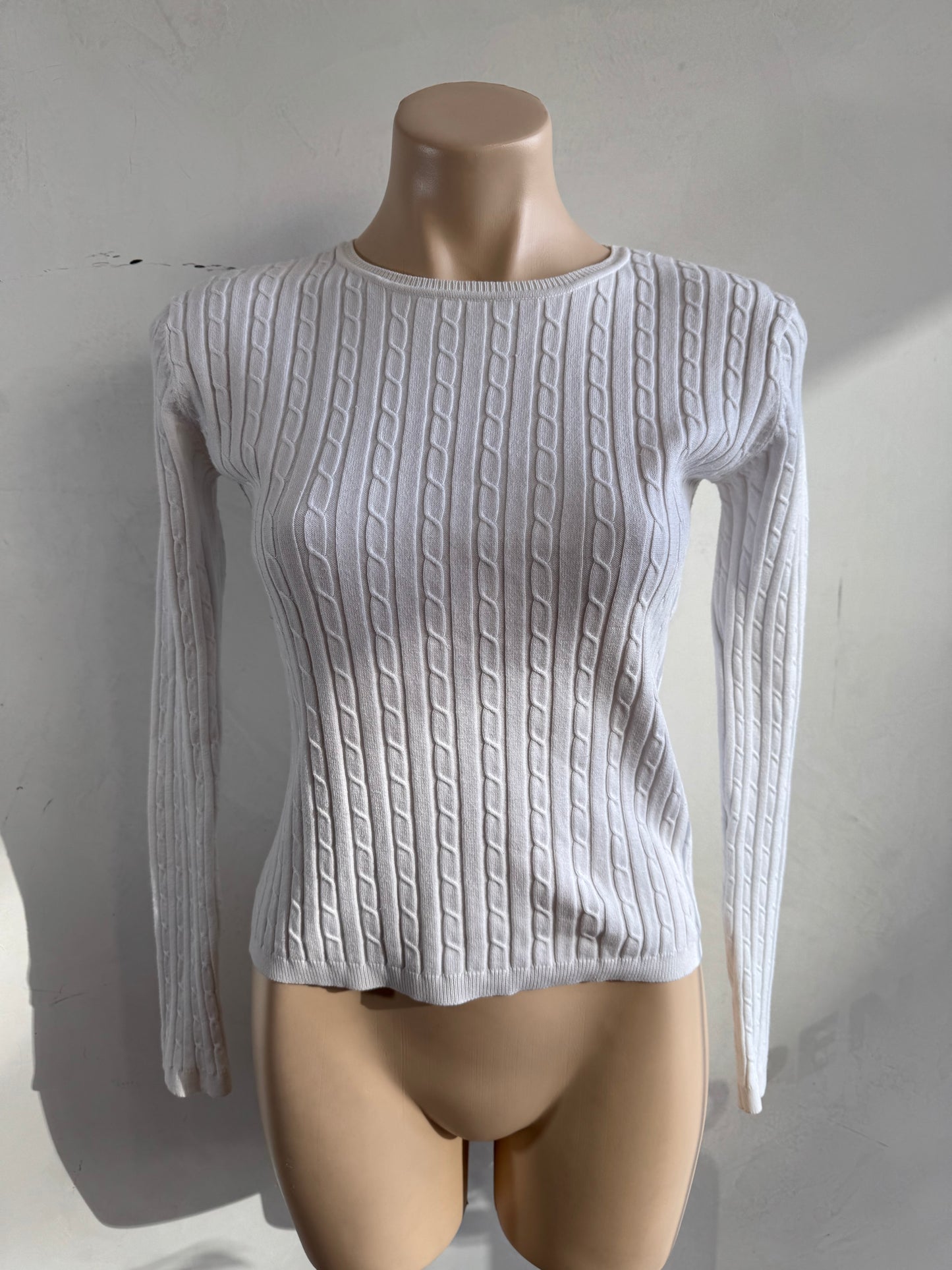 Vintage BlissBlass white cable knit top - size S