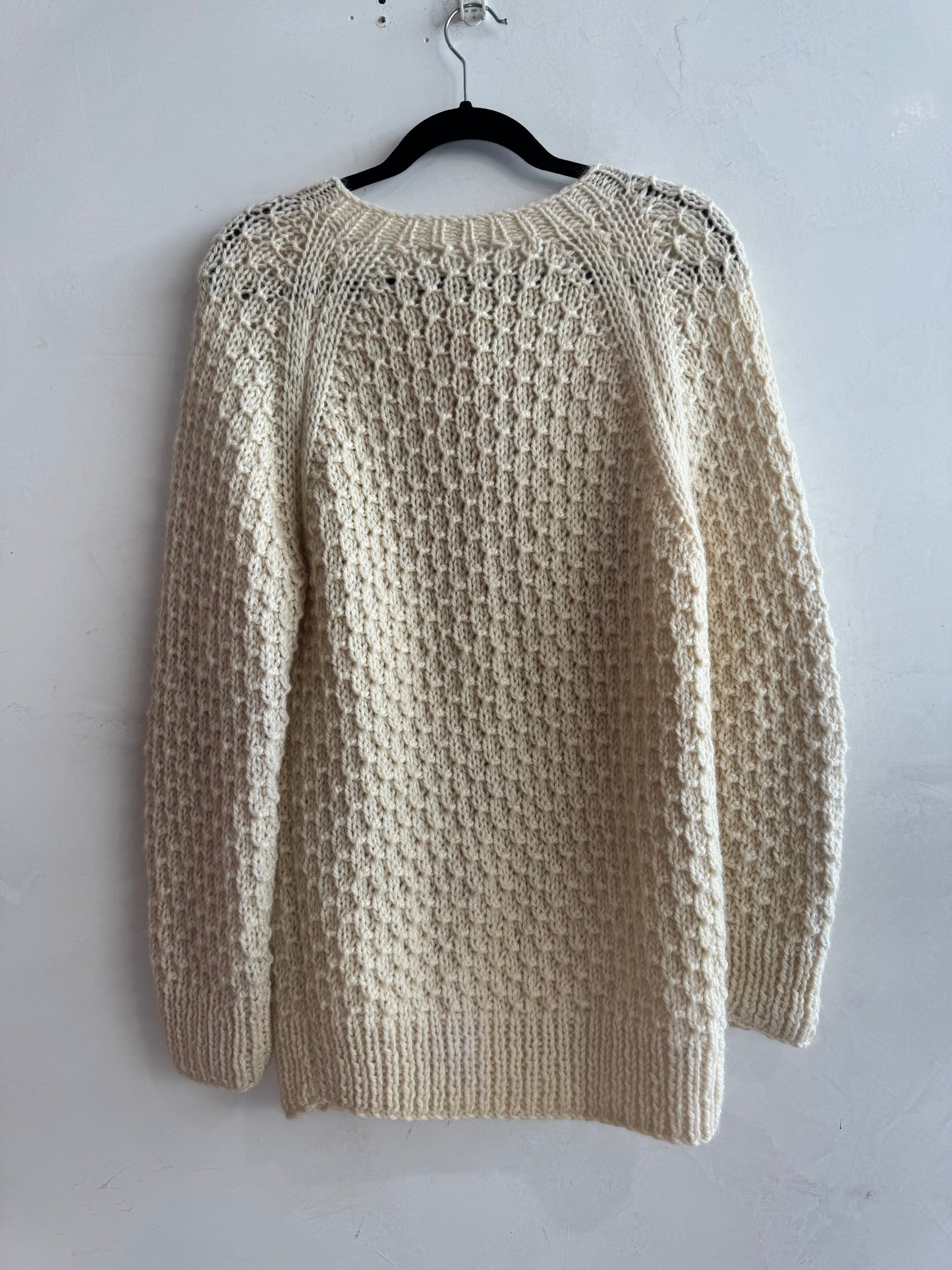 Cream Chunky Handknit Cardigan OS
