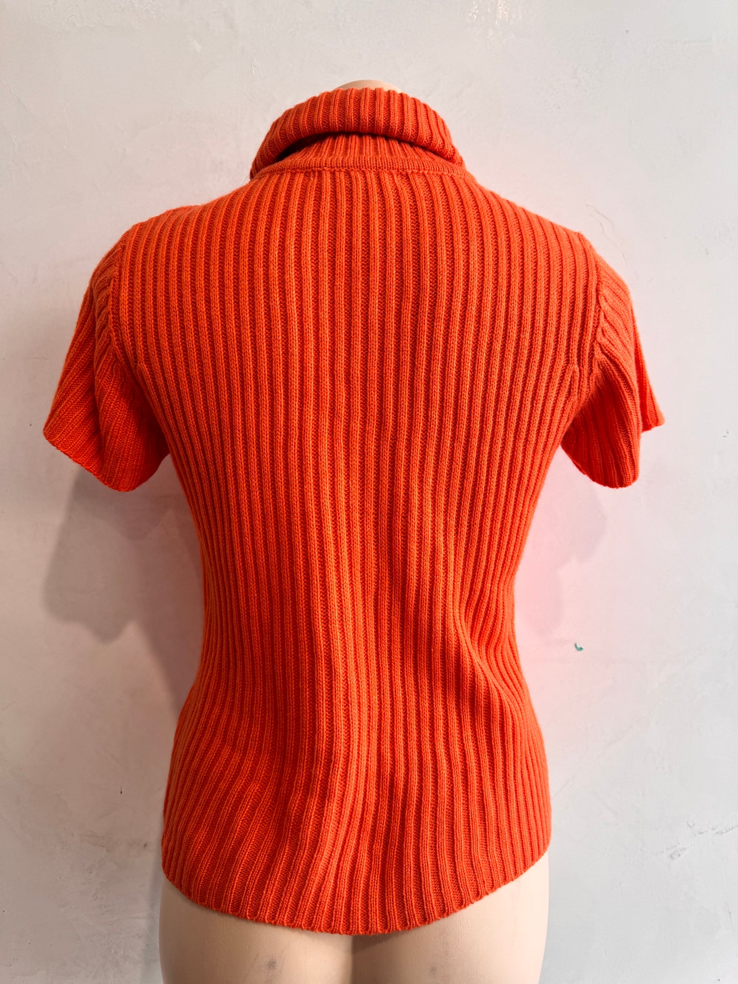 Suji Kim Orange Knit Top size S