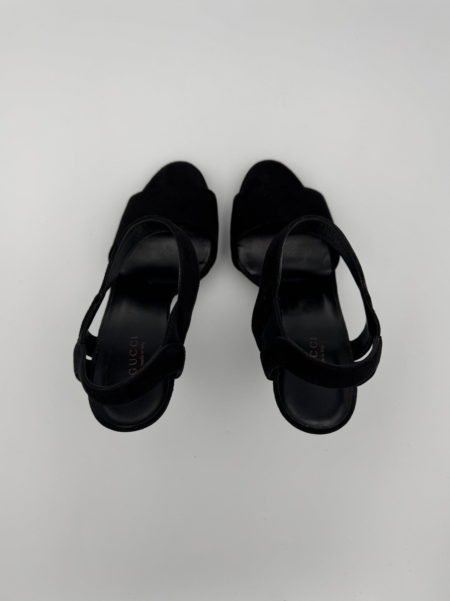 Gucci Platform Sandals in Black Suede Size 39