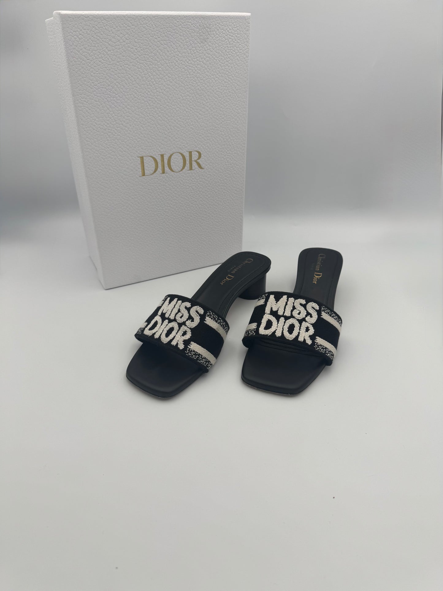 DIOR Dway Heeled Mules Size 37.5