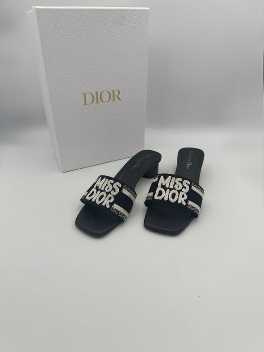 DIOR Dway Heeled Mules Size 37.5