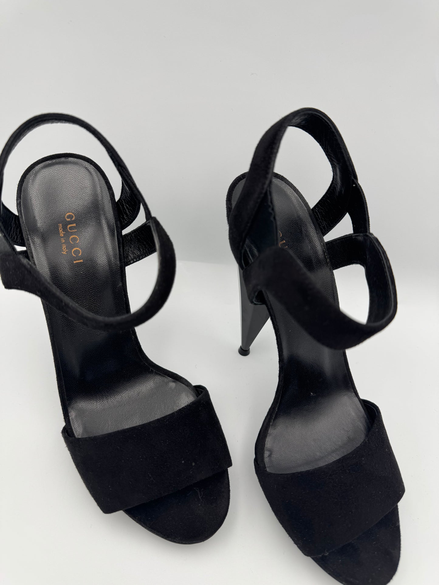 Gucci Platform Sandals in Black Suede Size 39